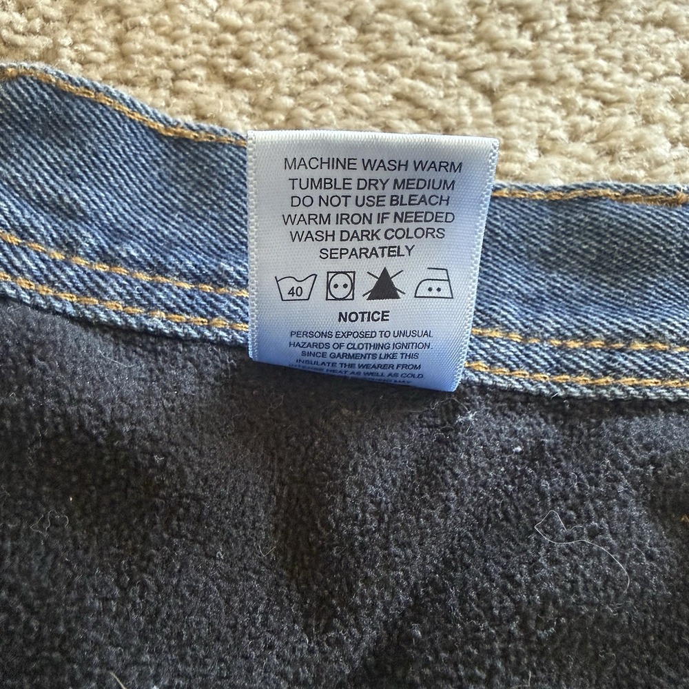 Key Workwear‎ Fleece Lined Jeans Men's 40x30 Indigo Enzyme Wash Insulated 4732 - Picture 7 of 16